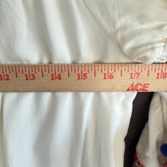 Stellah Anthropologie Off-Shoulder Pom Pom Beaded Embroidered Mini Dress Small - Picture 10 of 10